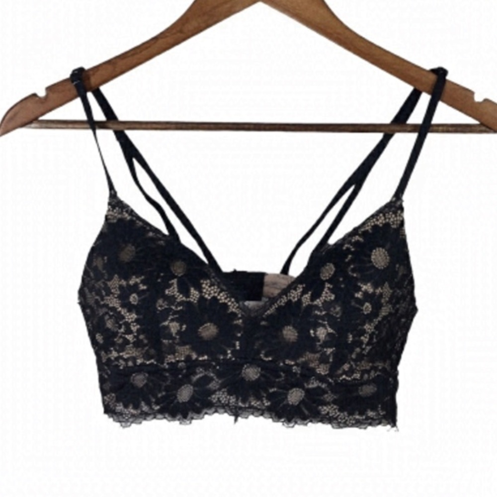 4/$45 Aerie Black Lined Lace Bra Bralette size 34A